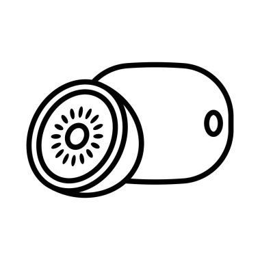 kiwi meyve simgesi vektör tasarım şablonu beyaz arkaplan