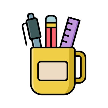 kırtasiye simgesi vektör tasarım şablonu beyaz arkaplan