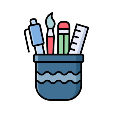 kırtasiye simgesi vektör tasarım şablonu beyaz arkaplan