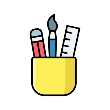 kırtasiye simgesi vektör tasarım şablonu beyaz arkaplan