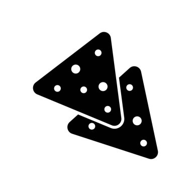 Beyaz arkaplanda tortilla çipleri simge vektör tasarım şablonu