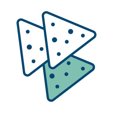 Beyaz arkaplanda tortilla çipleri simge vektör tasarım şablonu