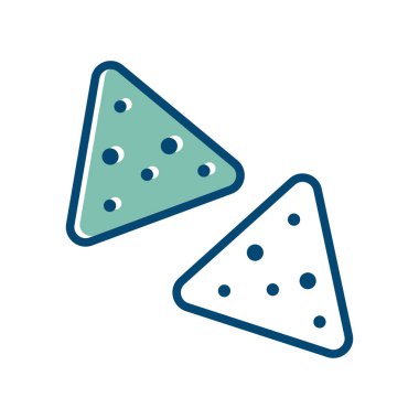 Beyaz arkaplanda tortilla çipleri simge vektör tasarım şablonu