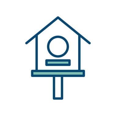 Beyaz arkaplanda kuş evi ikon vektör tasarım şablonu