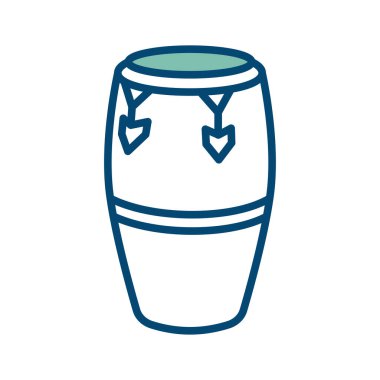 Beyaz arkaplanda bongo davul ikonu vektör tasarım şablonu