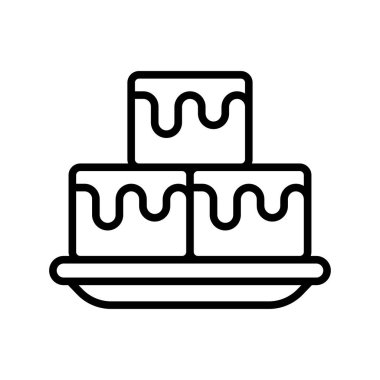 Browniler beyaz arkaplanda simge vektör tasarım şablonu