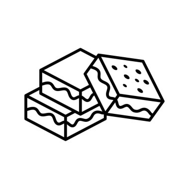 Browniler beyaz arkaplanda simge vektör tasarım şablonu