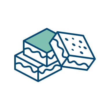 Browniler beyaz arkaplanda simge vektör tasarım şablonu