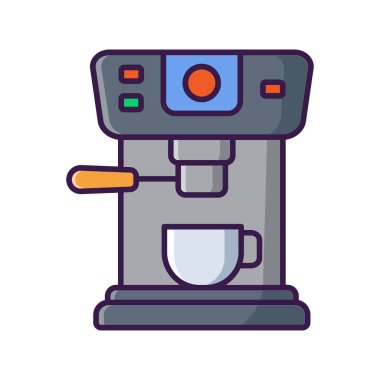 kahve makinesi ikon vektör tasarım şablonu beyaz arkaplan