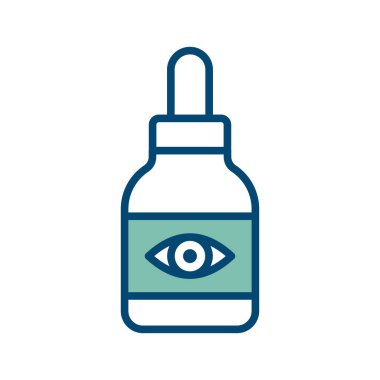 Beyaz arkaplanda göz damlası ikon vektör tasarım şablonu