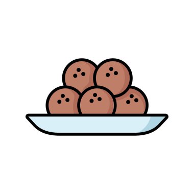 Köfteler simge vektör tasarım şablonu beyaz arkaplan