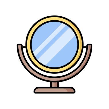 beyaz arkaplanda ayna simgesi tasarım şablonu