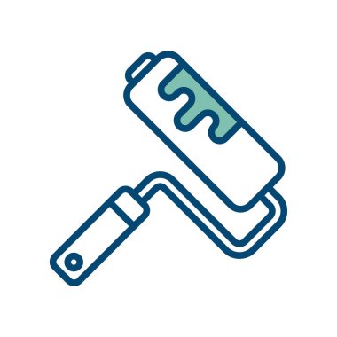 beyaz arkaplanda boya silindiri vektör tasarım şablonu