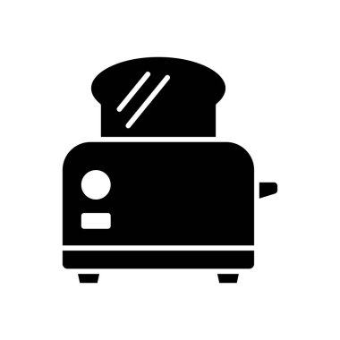 Beyaz arkaplanda tost makinesi ikonu vektör tasarım şablonu