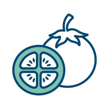 Beyaz arkaplanda domates ikonu tasarım şablonu