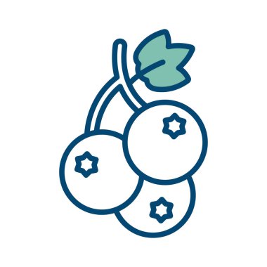 Beyaz arkaplanda siyah frenk üzümü simgesi tasarım şablonu