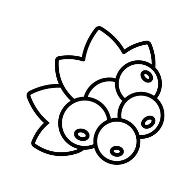 Beyaz arkaplanda siyah frenk üzümü simgesi tasarım şablonu