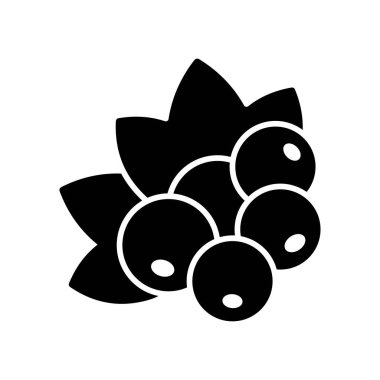 Beyaz arkaplanda siyah frenk üzümü simgesi tasarım şablonu