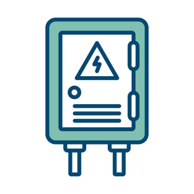 Beyaz arkaplanda elektrik paneli simgesi tasarım şablonu