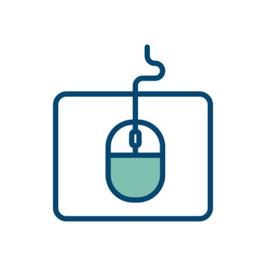 Beyaz arkaplanda fare pad simgesi tasarım şablonu