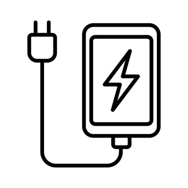 telefon şarj simgesi vektör tasarım şablonu beyaz arkaplan