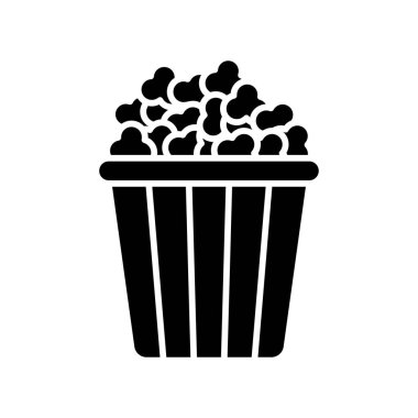 patlamış mısır simgesi vektör tasarım şablonu beyaz arkaplan