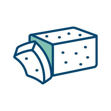 Tofu simgesi vektör tasarım şablonu beyaz arkaplan