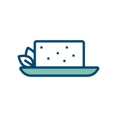 Tofu simgesi vektör tasarım şablonu beyaz arkaplan