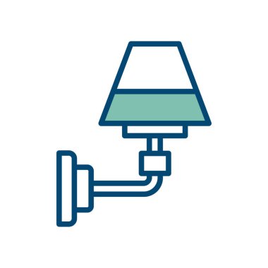 Beyaz arkaplanda duvar lambası ikon vektör tasarım şablonu