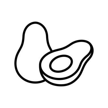 avokado - meyve simgesi vektör tasarım şablonu beyaz arkaplan