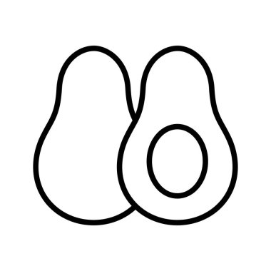 avokado - meyve simgesi vektör tasarım şablonu beyaz arkaplan