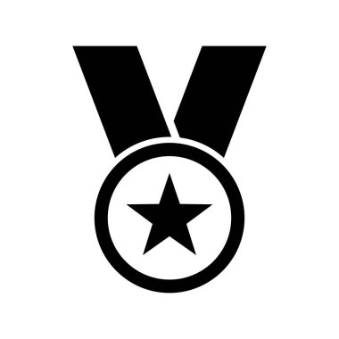 ödül - beyaz arkaplanda madalya ikonu vektör tasarım şablonu