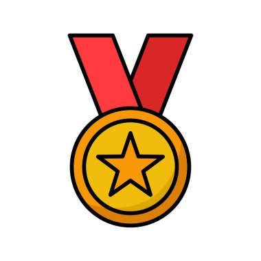 ödül - beyaz arkaplanda madalya ikonu vektör tasarım şablonu