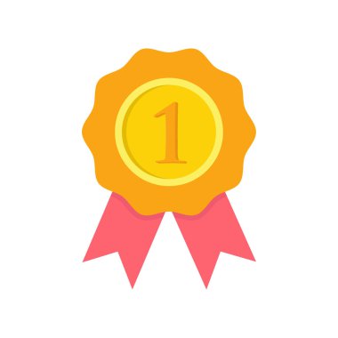 ödül - beyaz arkaplanda madalya ikonu vektör tasarım şablonu