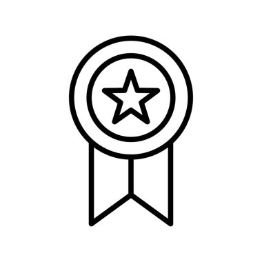 ödül - beyaz arkaplanda madalya ikonu vektör tasarım şablonu