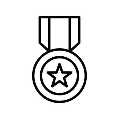 ödül - beyaz arkaplanda madalya ikonu vektör tasarım şablonu