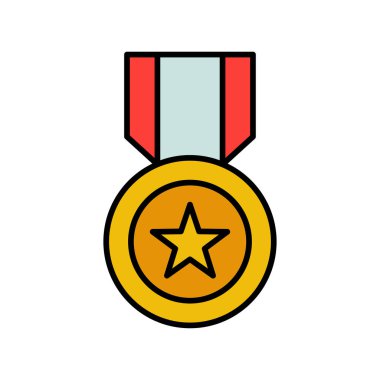 ödül - beyaz arkaplanda madalya ikonu vektör tasarım şablonu