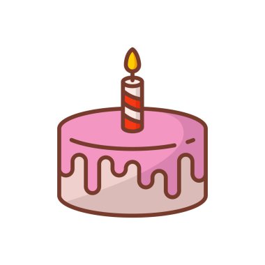 doğum günü pastası ikonu vektör tasarım şablonu beyaz arkaplan