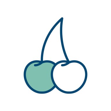 kiraz meyvesi ikonu vektör tasarım şablonu beyaz arkaplan