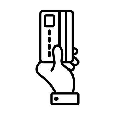 Beyaz arkaplanda kredi kartı simgesi vektör tasarım şablonu