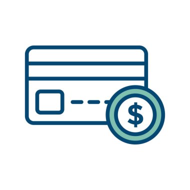 Beyaz arkaplanda kredi kartı simgesi vektör tasarım şablonu