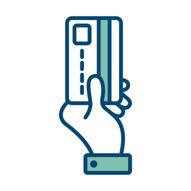 Beyaz arkaplanda kredi kartı simgesi vektör tasarım şablonu