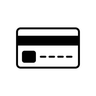 Beyaz arkaplanda kredi kartı simgesi vektör tasarım şablonu
