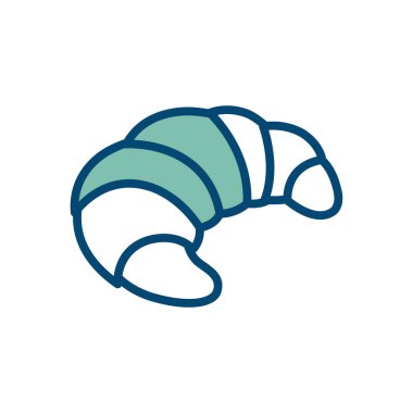 Kruvasan simge vektör tasarım şablonu beyaz arkaplan