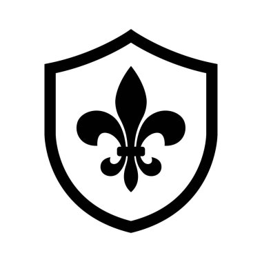 fleur de lis - beyaz arkaplanda heraldik simge vektör tasarım şablonu