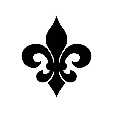 fleur de lis - beyaz arkaplanda heraldik simge vektör tasarım şablonu