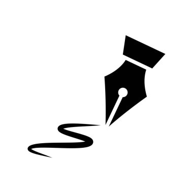 Beyaz arkaplanda dolmakalem ikonu tasarım şablonu