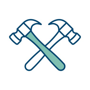 Beyaz arkaplanda çekiç simgesi tasarım şablonu