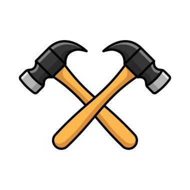 Beyaz arkaplanda çekiç simgesi tasarım şablonu