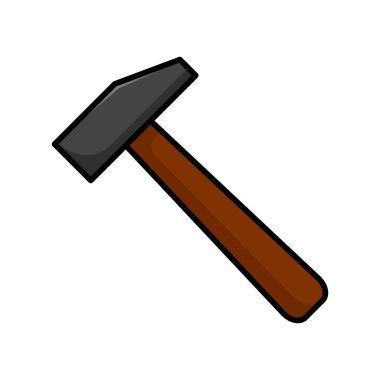 Beyaz arkaplanda çekiç simgesi tasarım şablonu